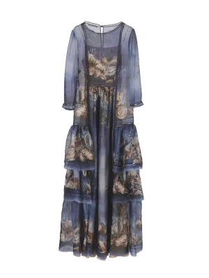 ocean-inspired silk maxi dress