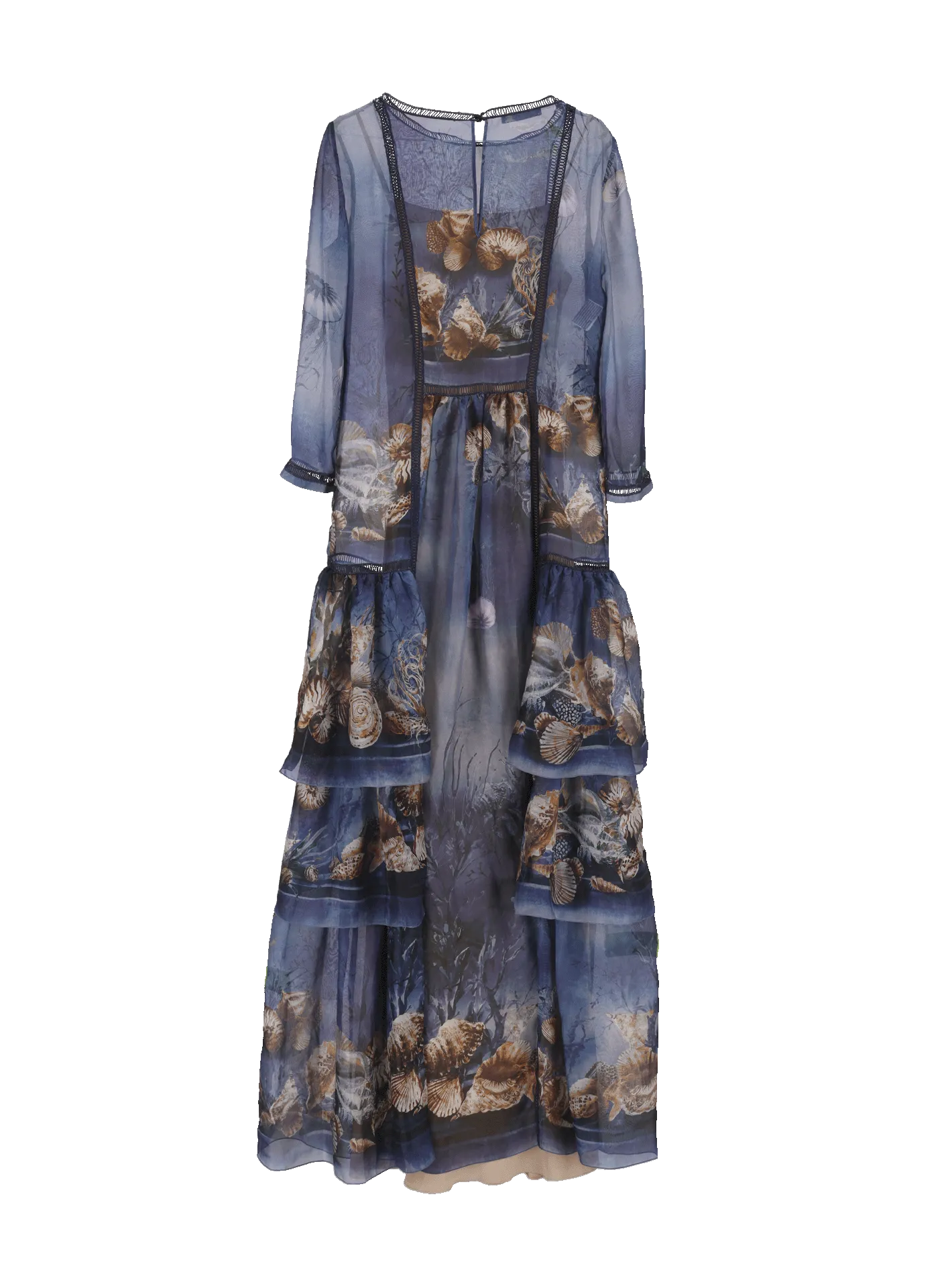 ocean-inspired silk maxi dress