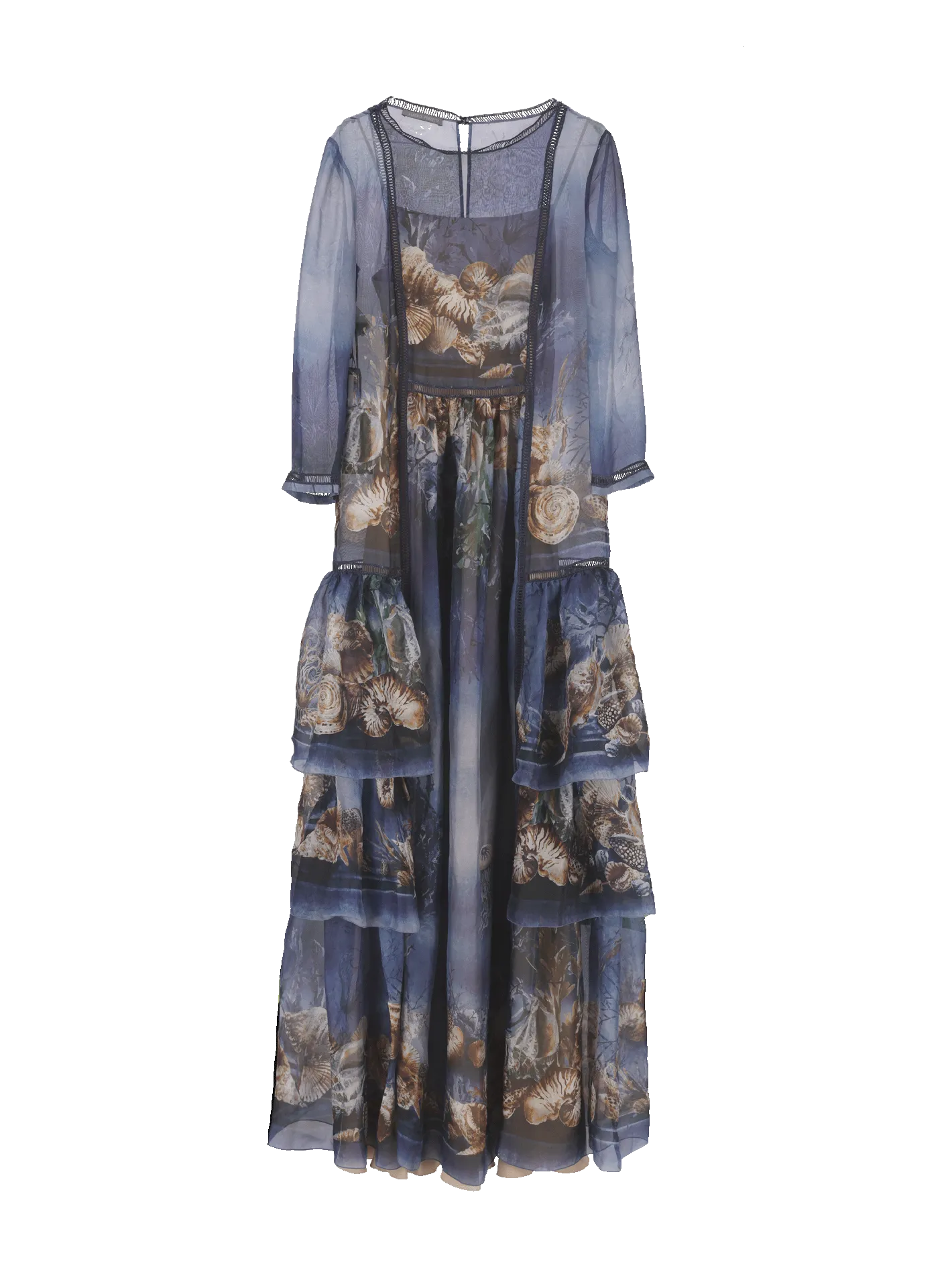 ocean-inspired silk maxi dress