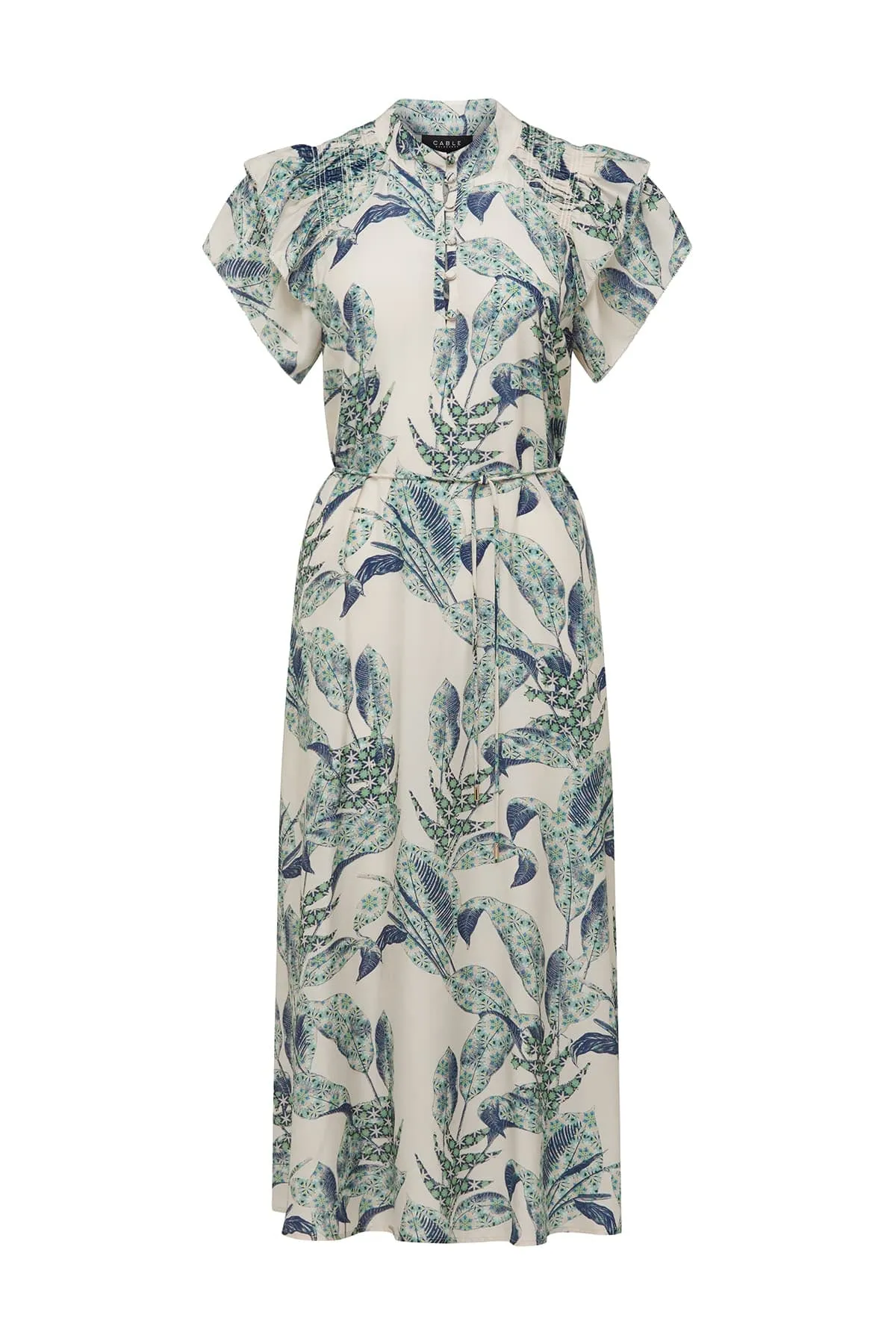 Paloma Frill Dress - Leaf Print