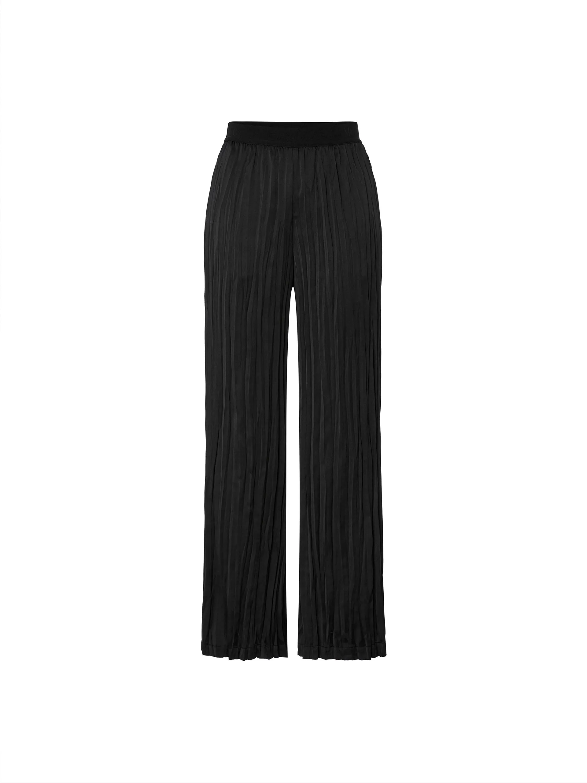 Pleated Textured Straight Pants