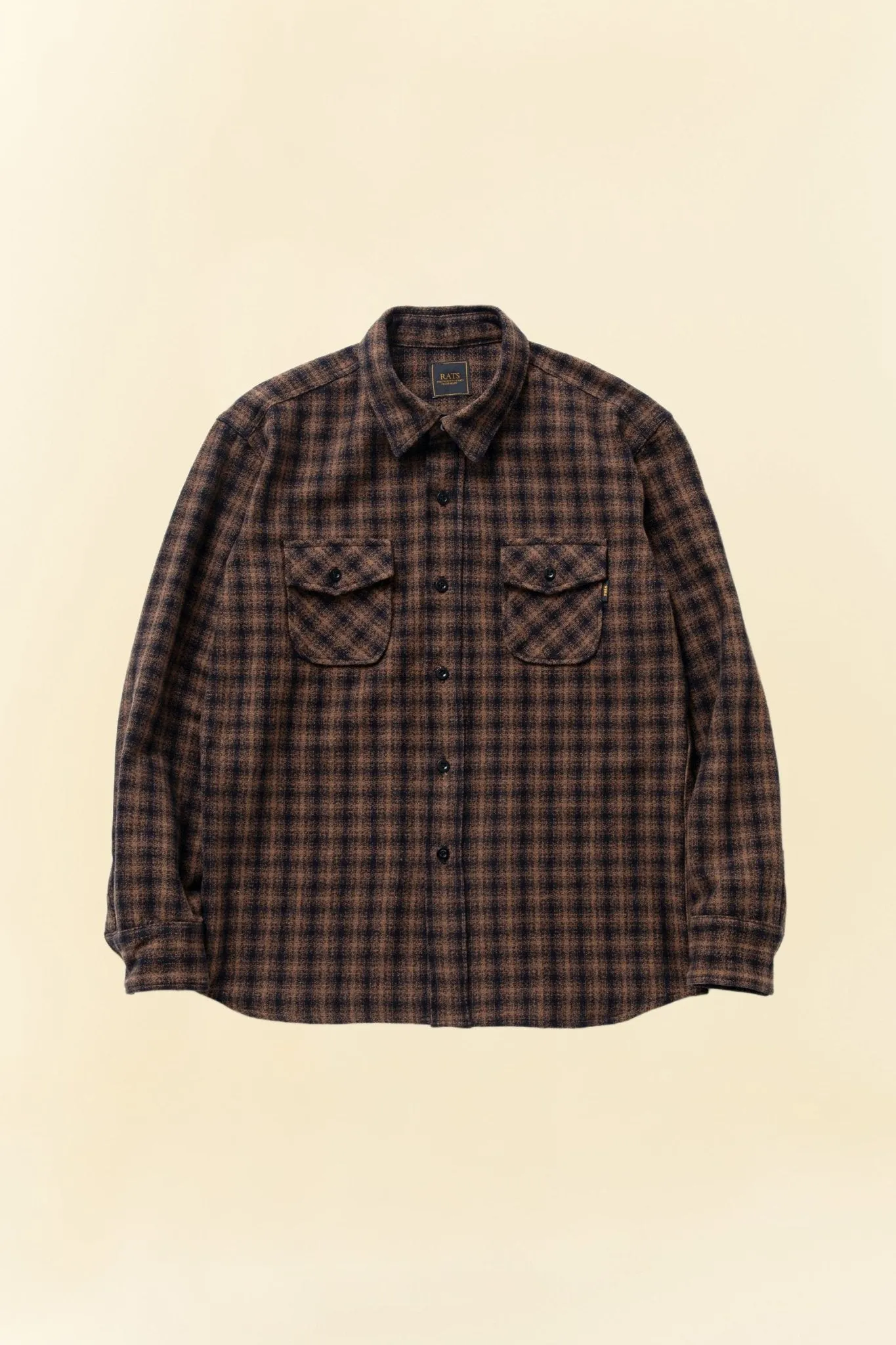 Rats Amundsen Cotton Check Shirt - Brown