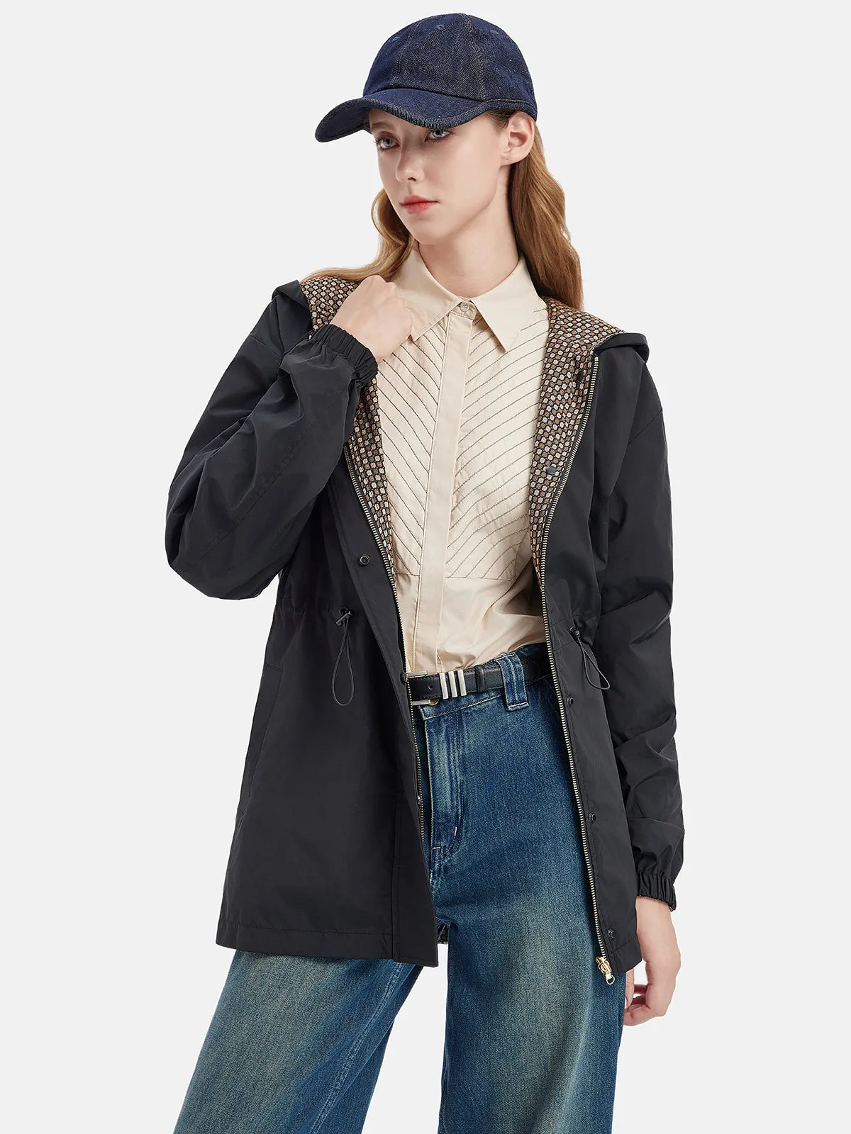 Reversible Drawstring Waist Trench Coat