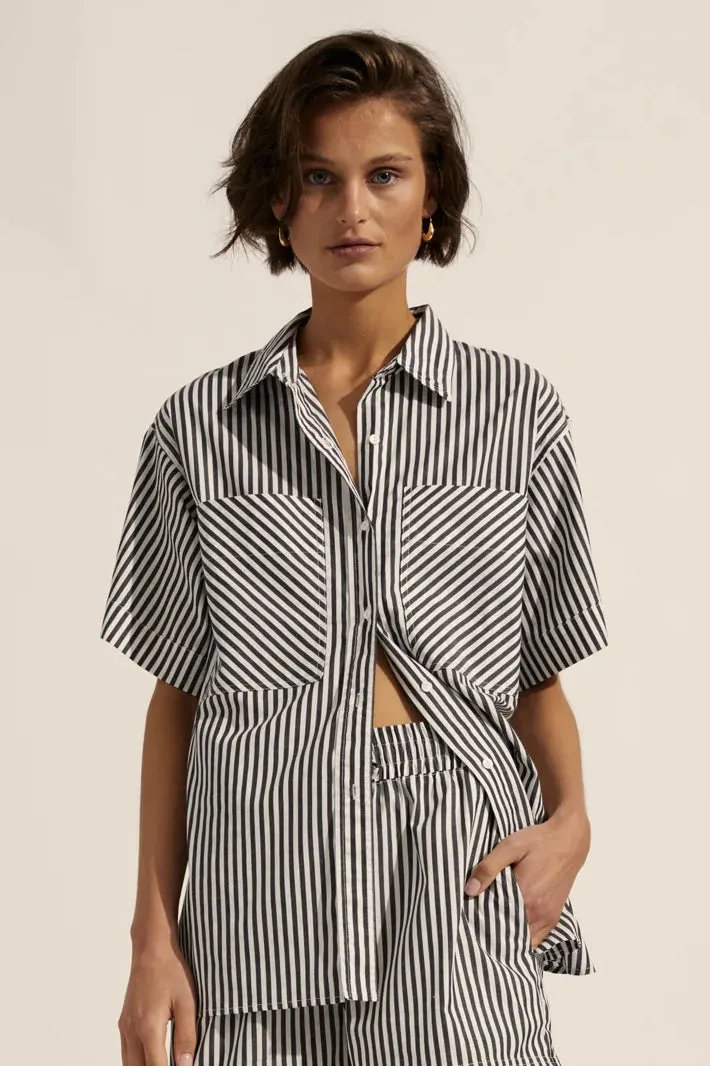 Rider Top in Liquorice Stripe