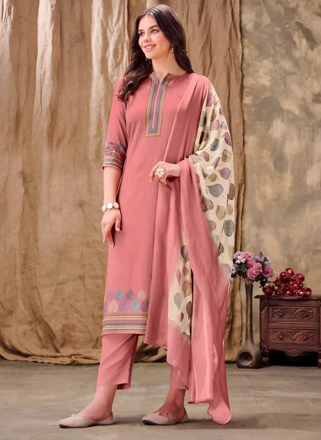 Rivaa Latest Cotton Satin Unstitched Suit Material for Women