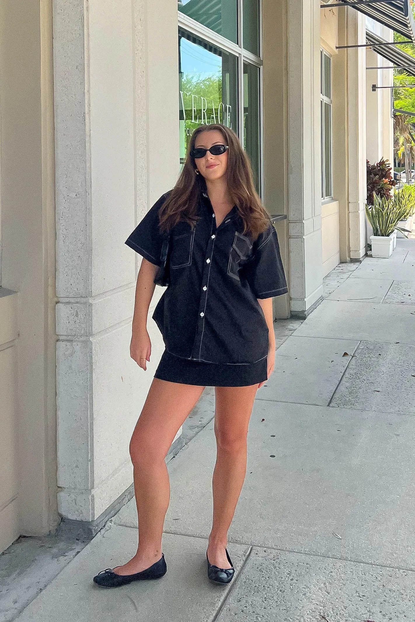 ROWE OVERSIZED BOYFRIEND SHIRT / BLACK