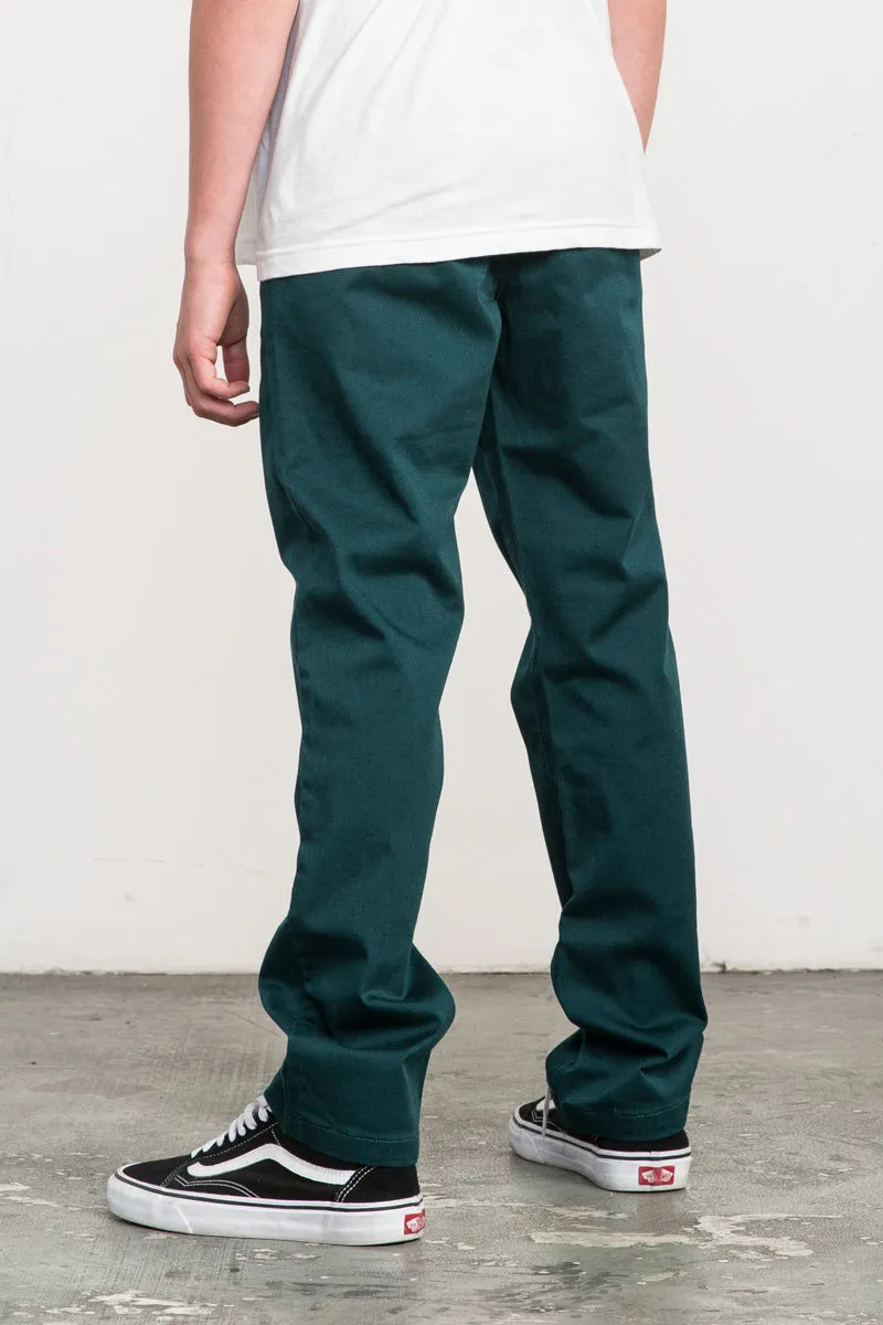 RVCA Weekday Boys Pants - Dark Forest