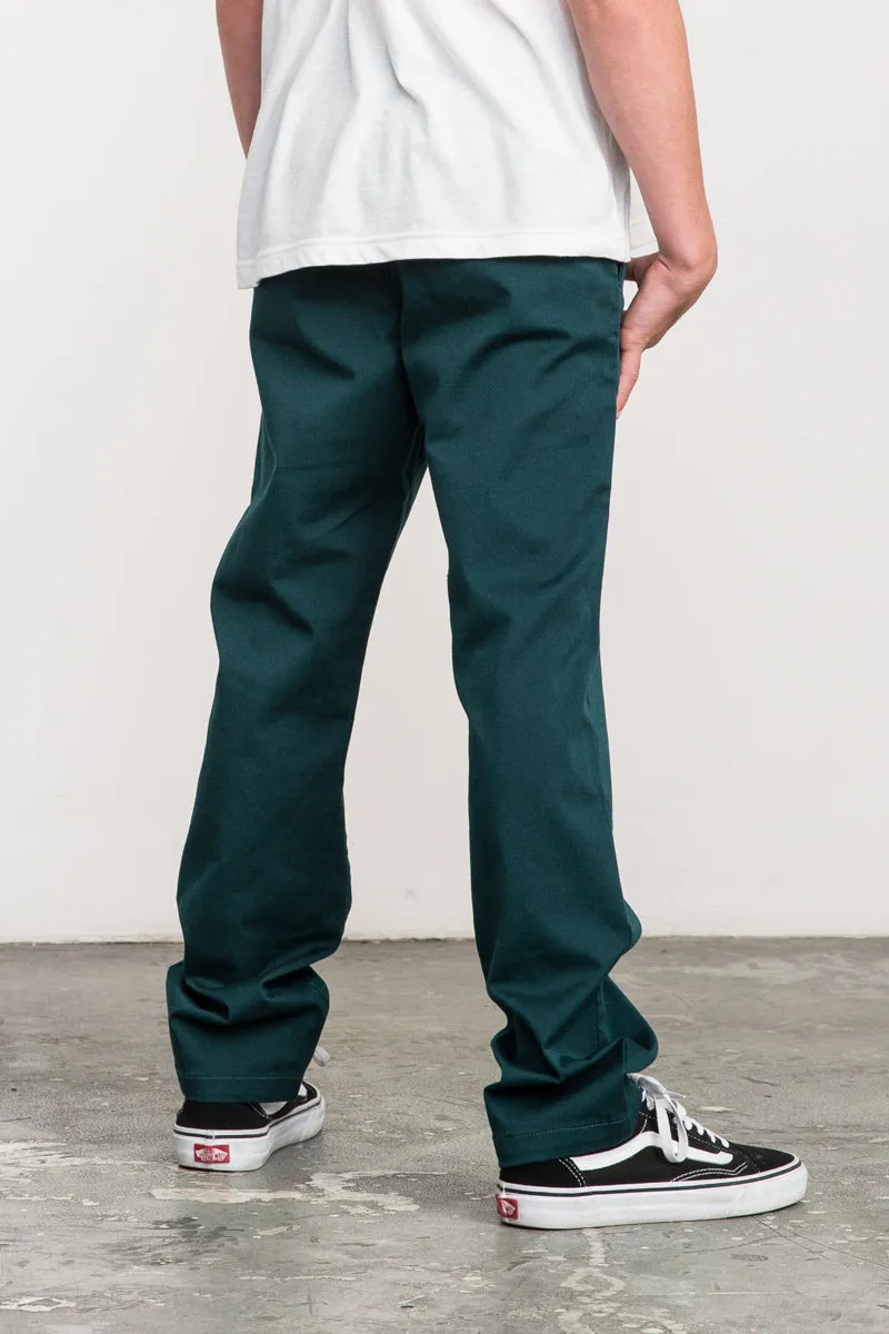 RVCA Weekday Boys Pants - Dark Forest