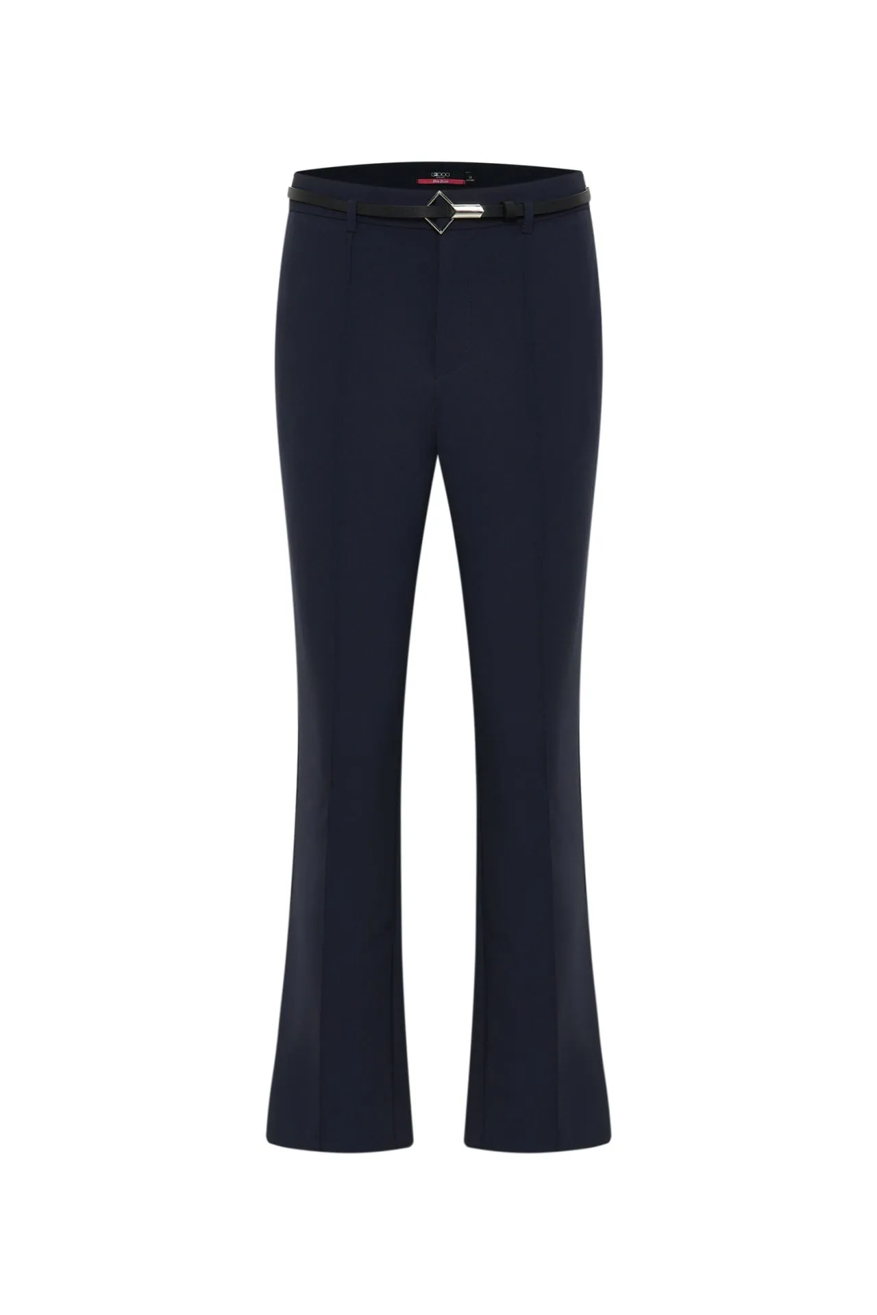 Sabrina Plainweave Slim Boot Pants with Belt