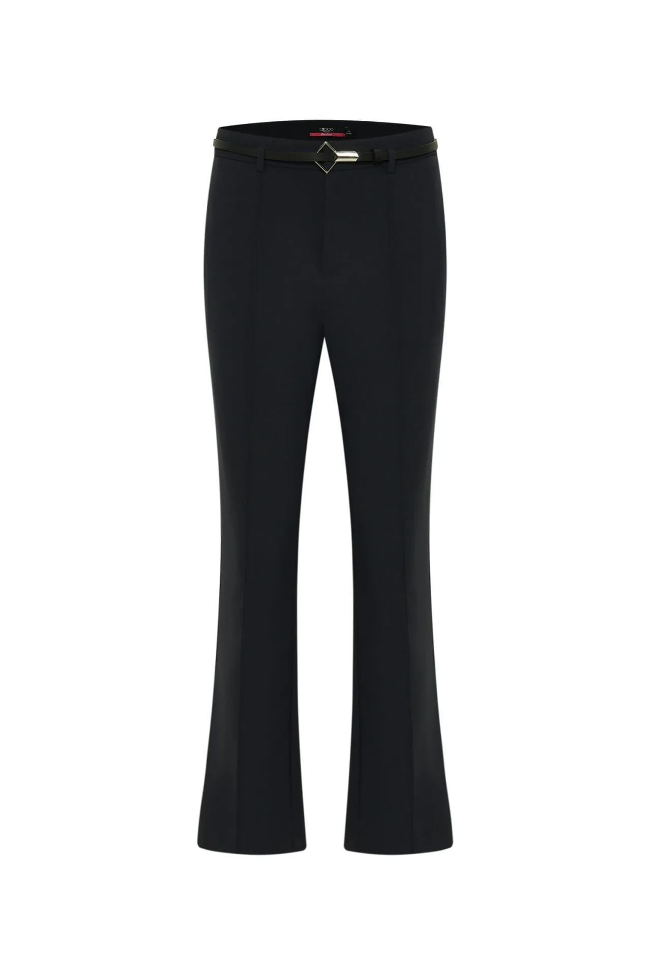 Sabrina Plainweave Slim Boot Pants with Belt