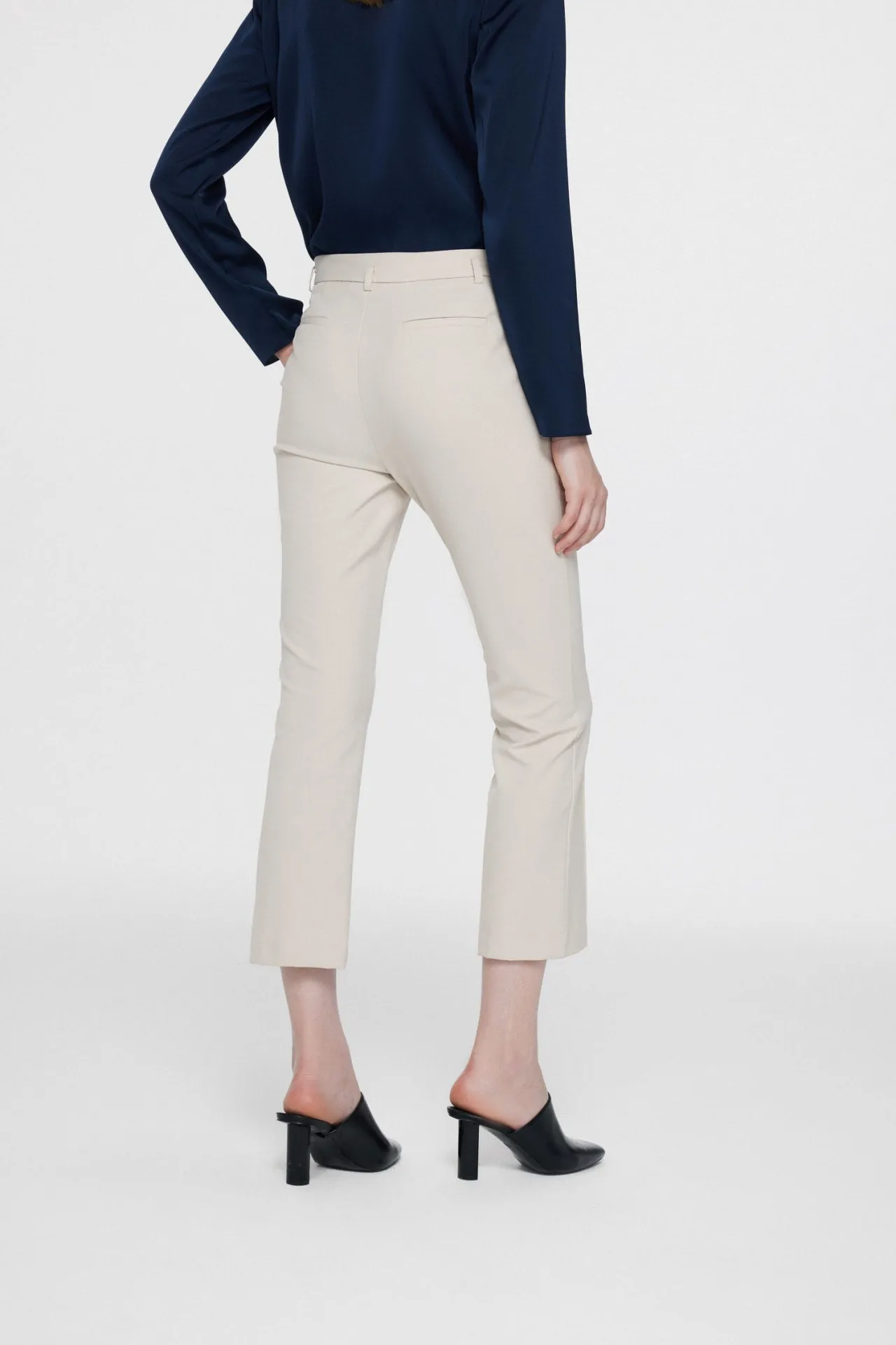 Sabrina Plainweave Slim Boot Pants with Belt