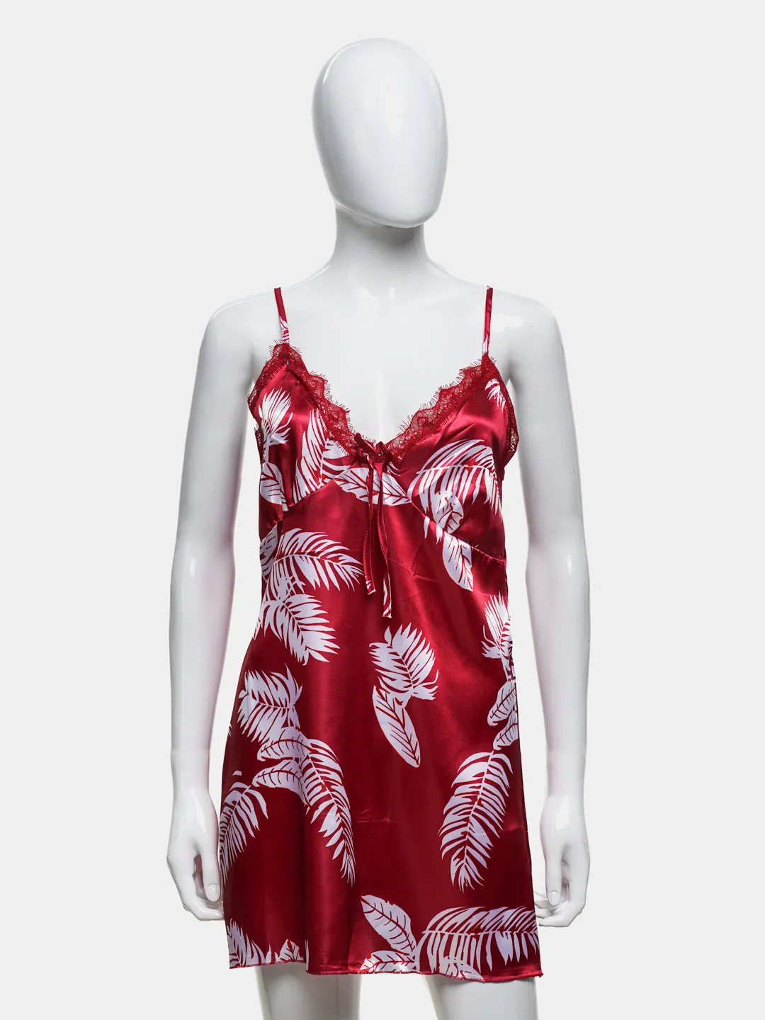 Sajiero Hawaiian Print Silk 2pcs Nightgown set