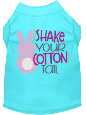 Shake Your Cotton Tail Screen Print Dog Shirt Aqua Sm