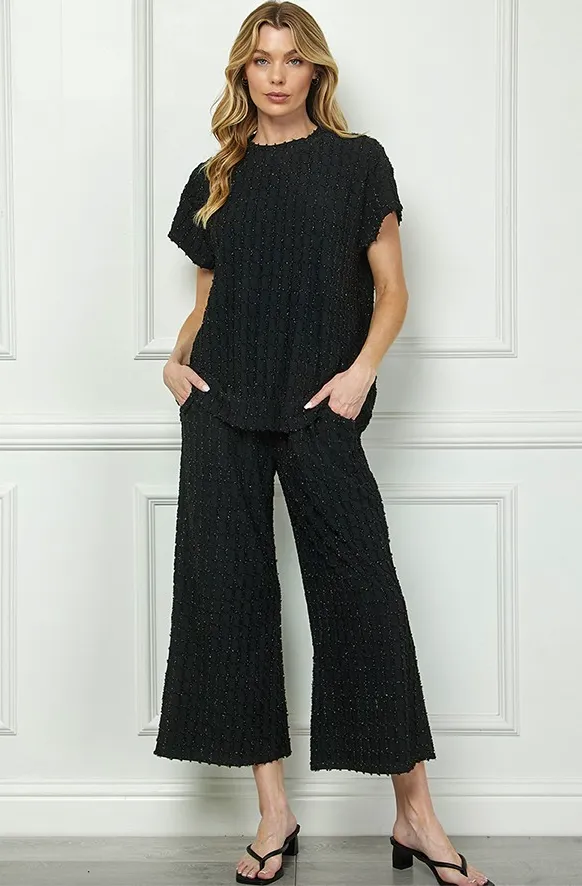 Skylar Glitter Detail Cropped Pants