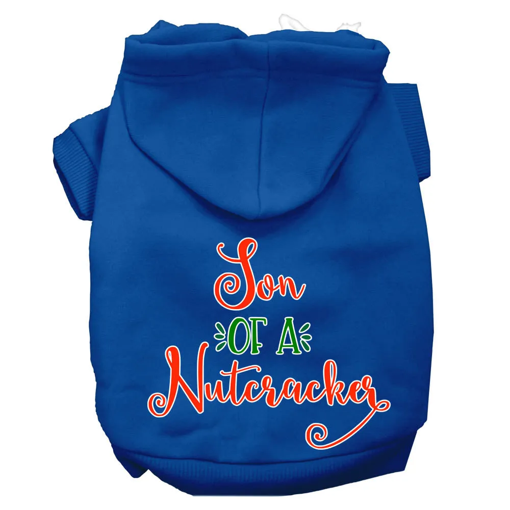 Son Of A Nutcracker Screen Print Dog Hoodie Blue Xl