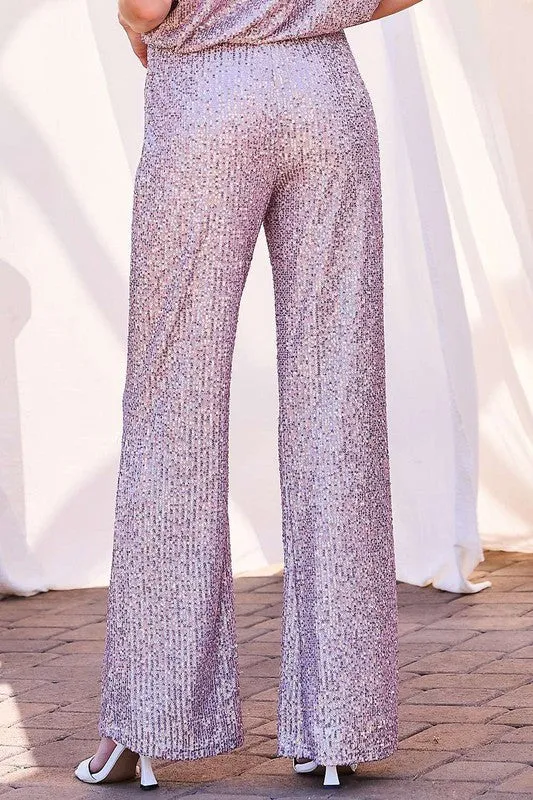 Sugartown Straight Sequin Pant