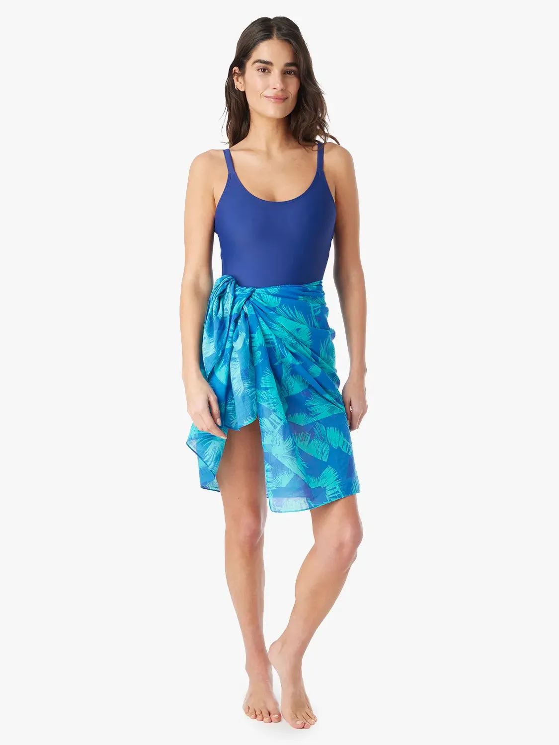 The Amagansett Sarong | Cobalt Jagged Palms