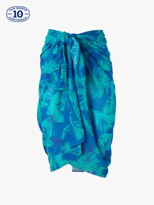 The Amagansett Sarong | Cobalt Jagged Palms