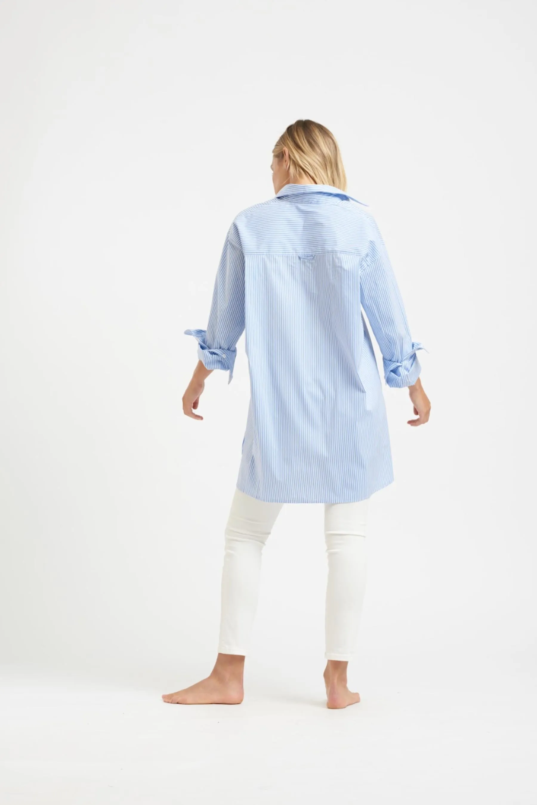 The Boyfriend Oversized Shirt | Blue Stripe