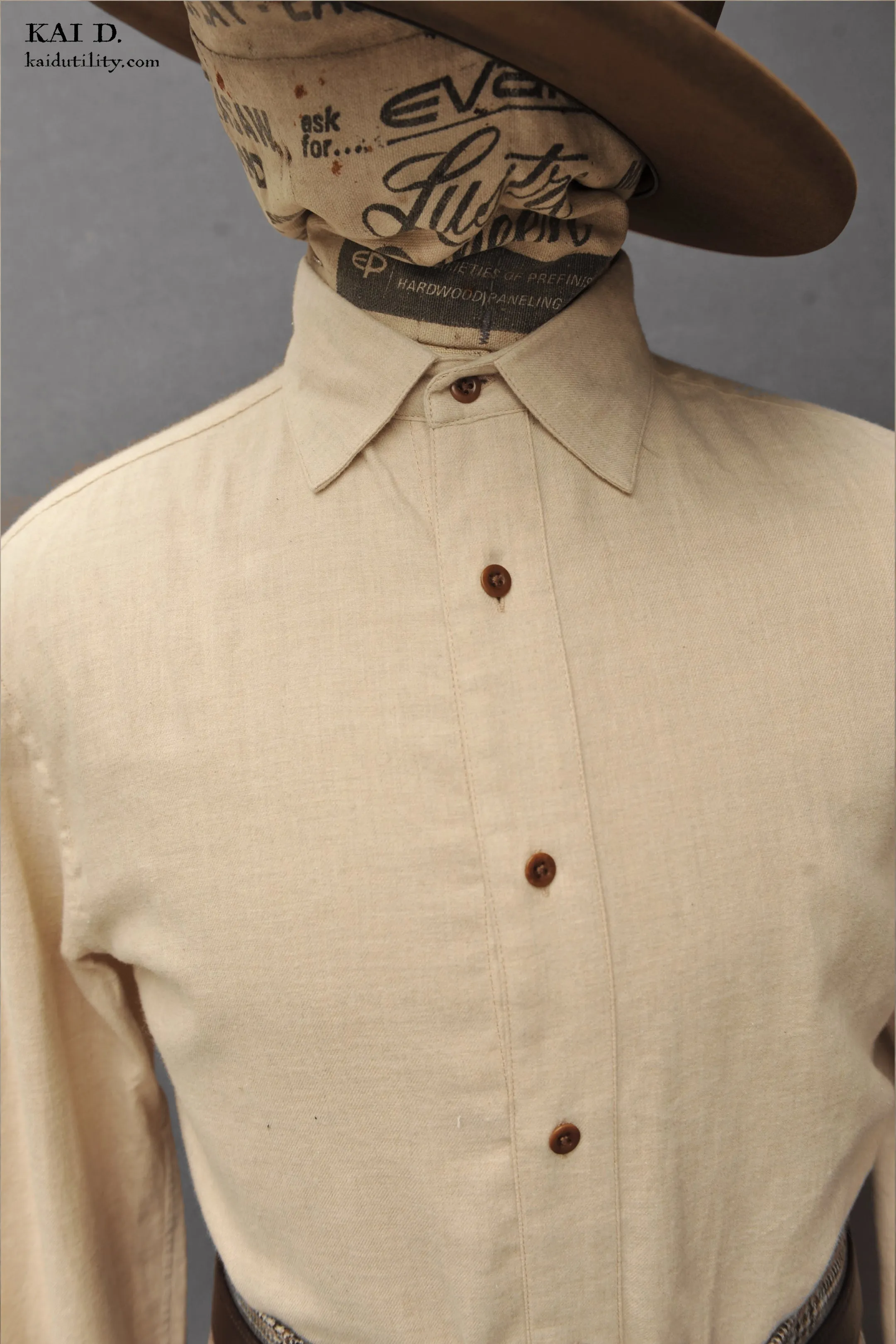 Ultra Soft Japanese Cotton Denham shirt - Oatmeal - L