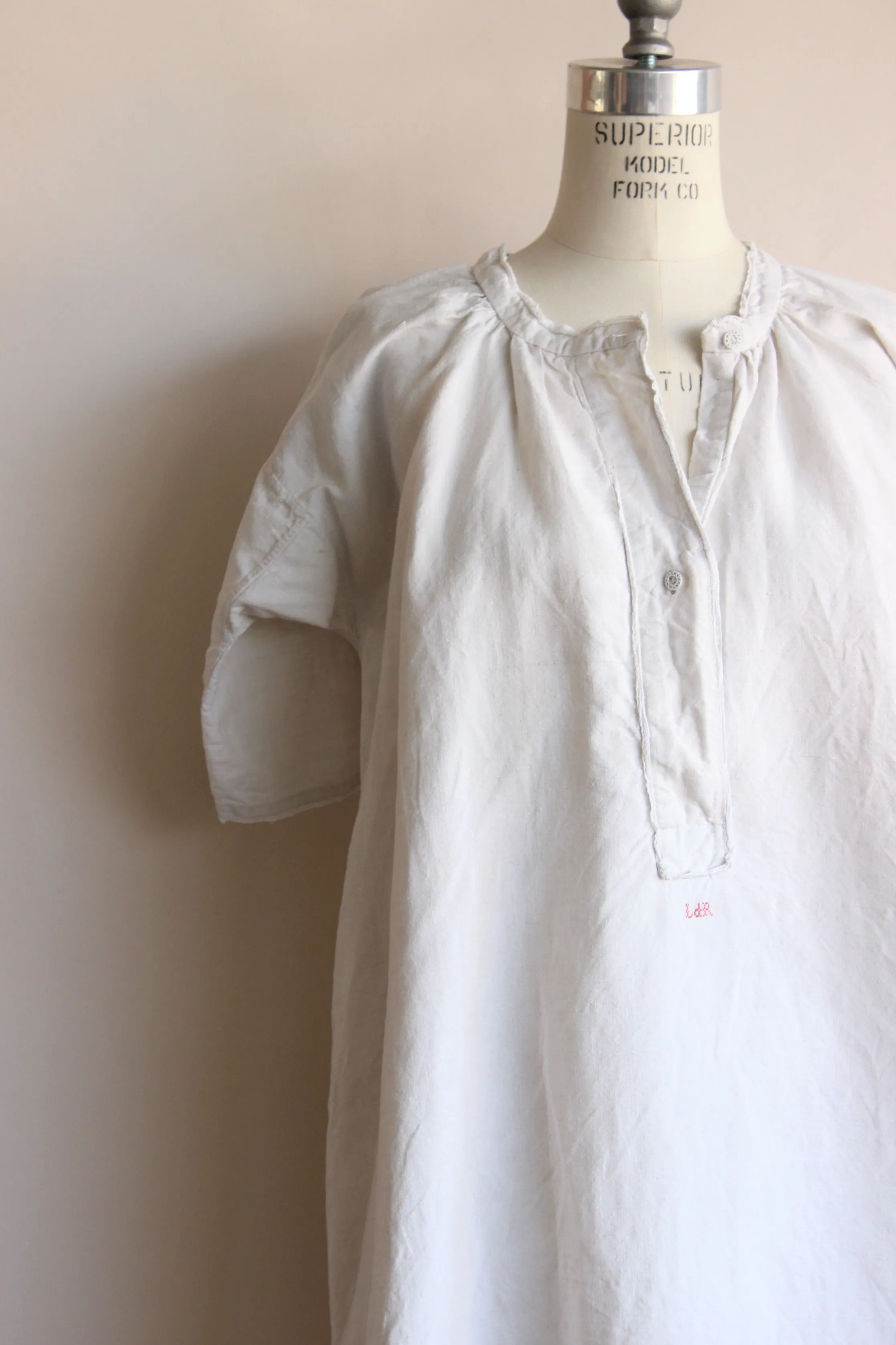 Victorian White Linen Nightgown