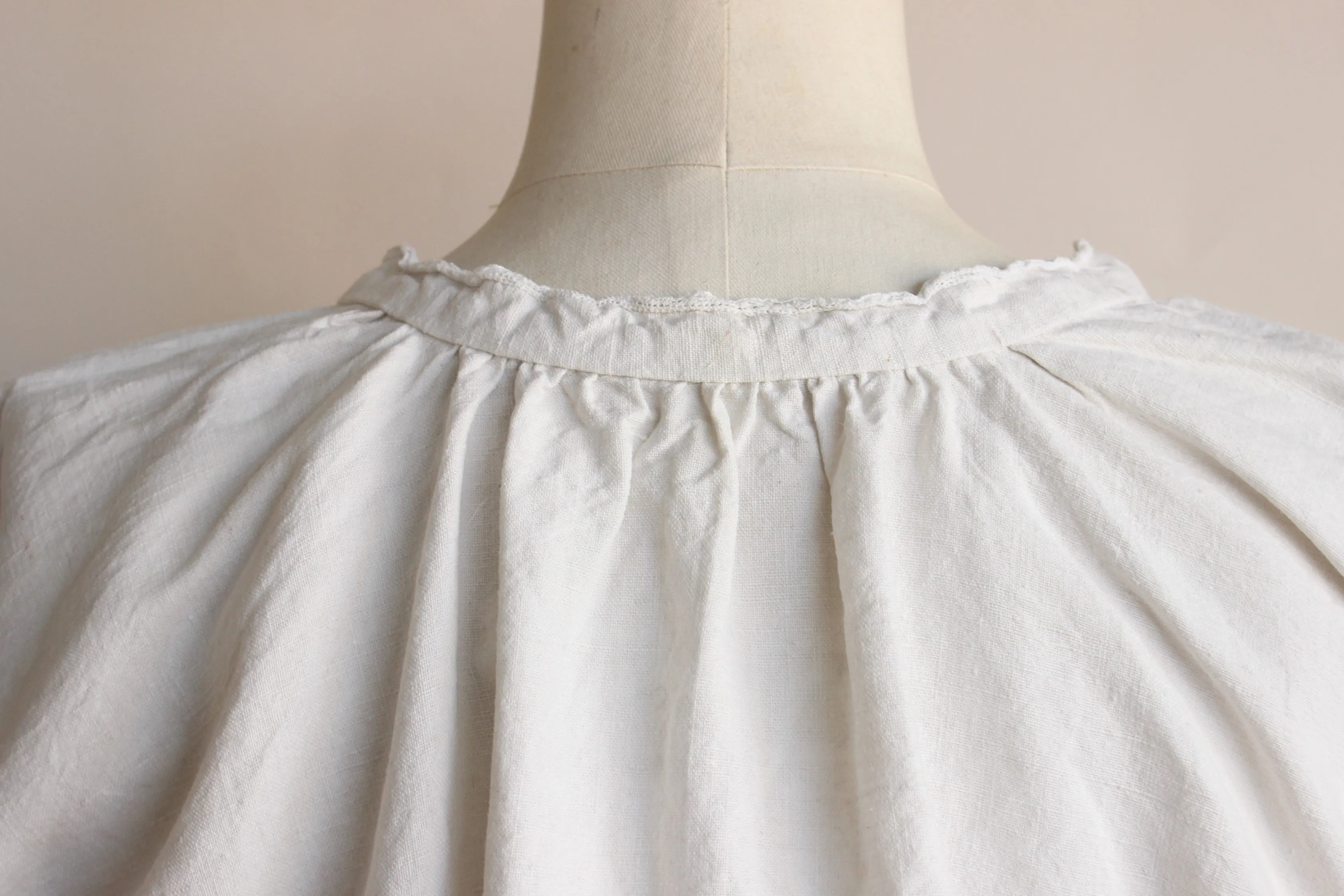 Victorian White Linen Nightgown