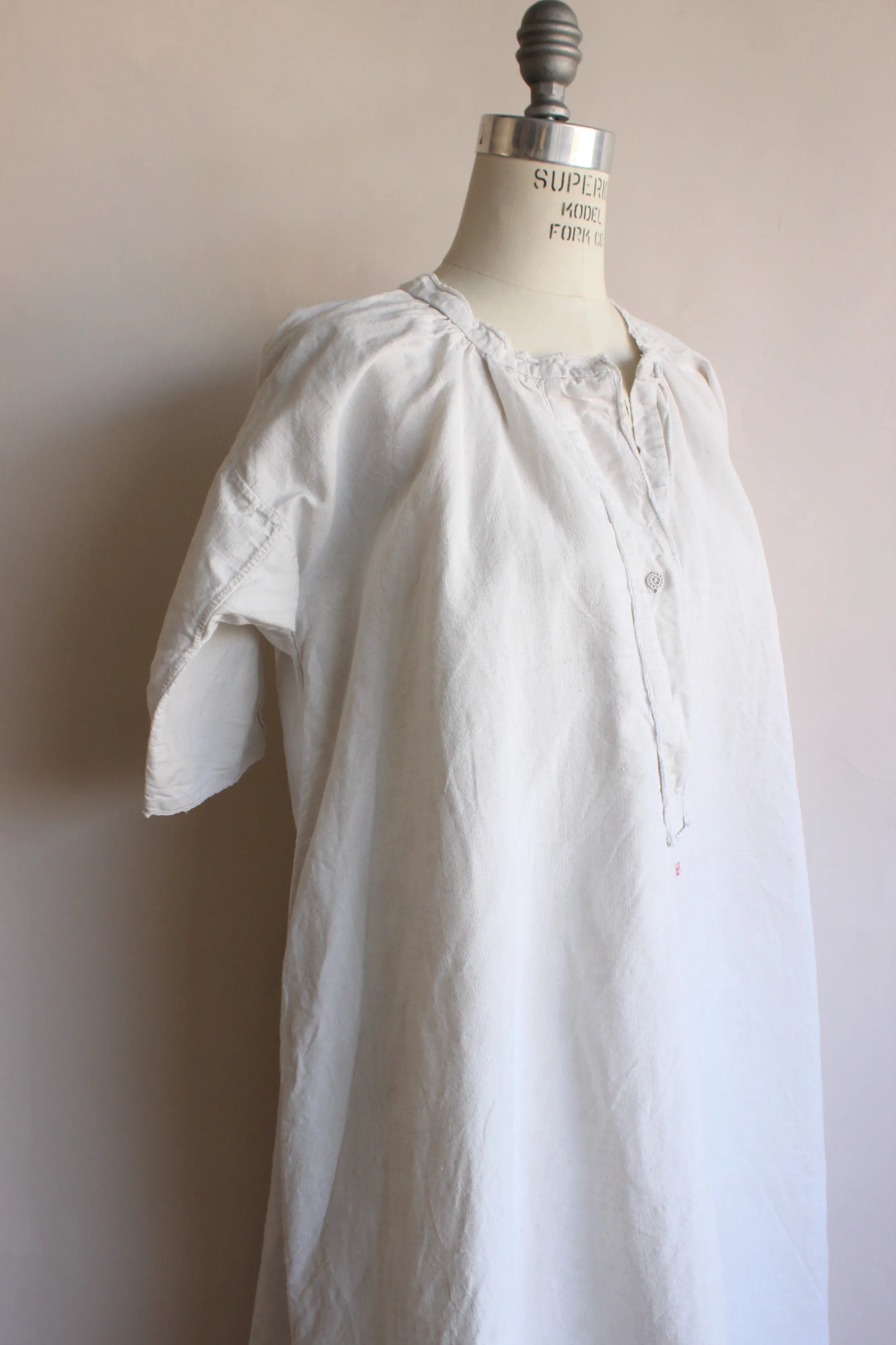 Victorian White Linen Nightgown