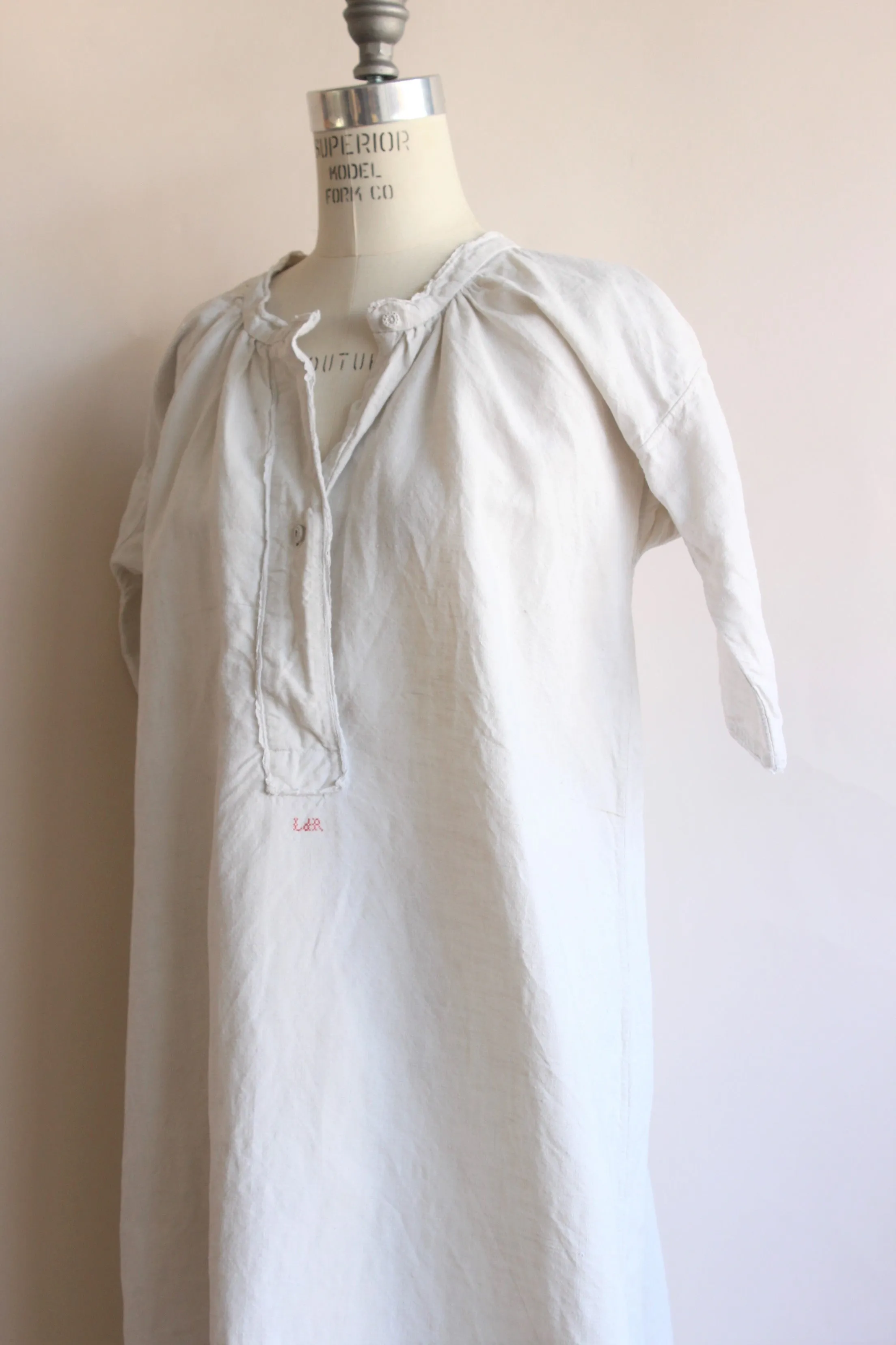 Victorian White Linen Nightgown