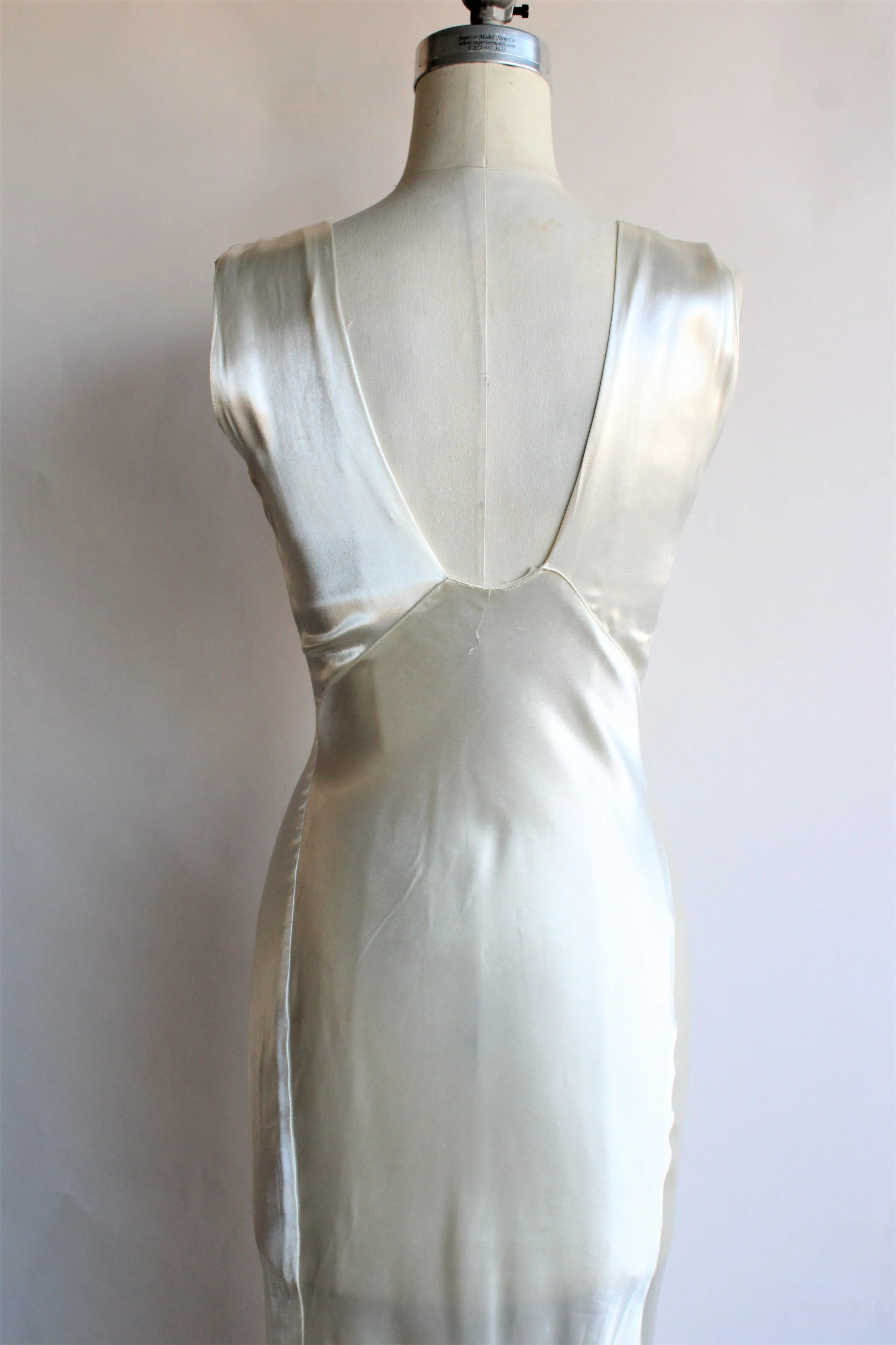 Vintage 1940s Satin Ivory Nightgown