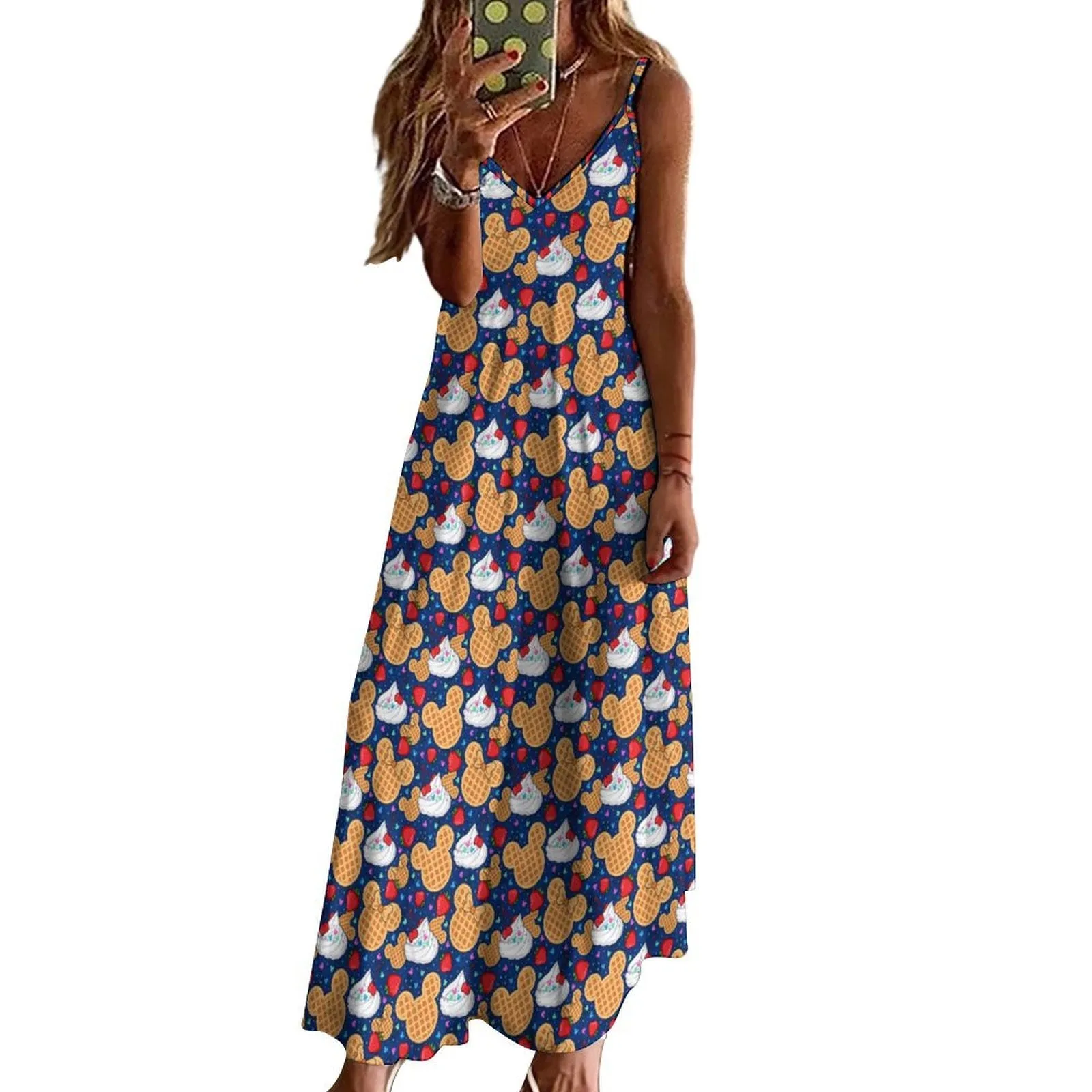 Waffles Women's Summer Slip Long Dress