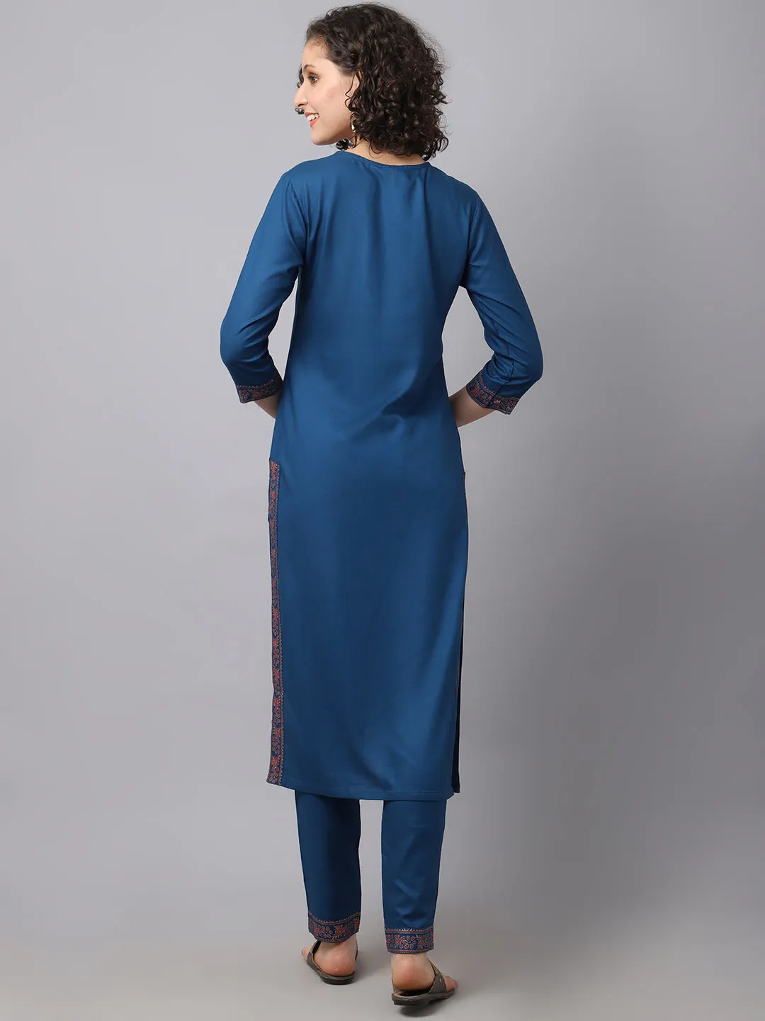 Women Teal Chinkankari Printed Kurta Set