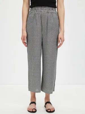 Women's High Waisted Plaid Straight Leg Cropped Pants by Kaja Clothing-Anthea Pants