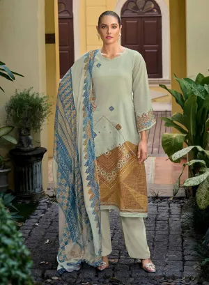 Women's Unstitched Lawn Cotton Salwar Suit Material with Dupatta