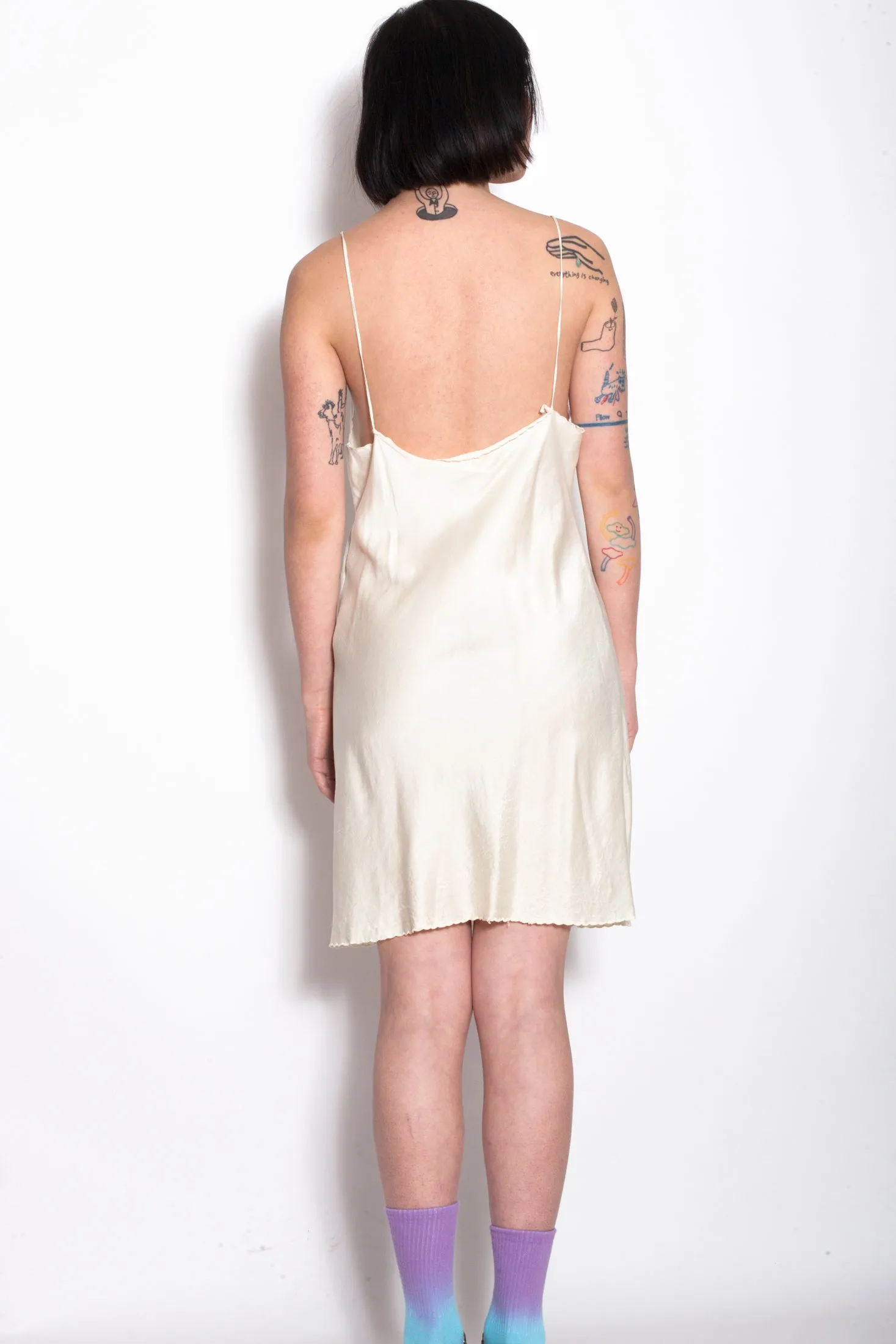 Y2K Beige Silk Slip Dress