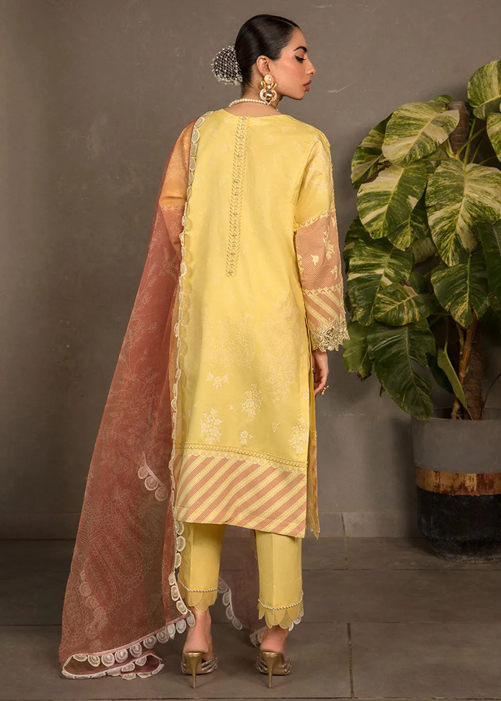 Yellow Luxury Lawn Suit | Rang Rasiya | Florence Lawn '23 | ZINNIA - D4