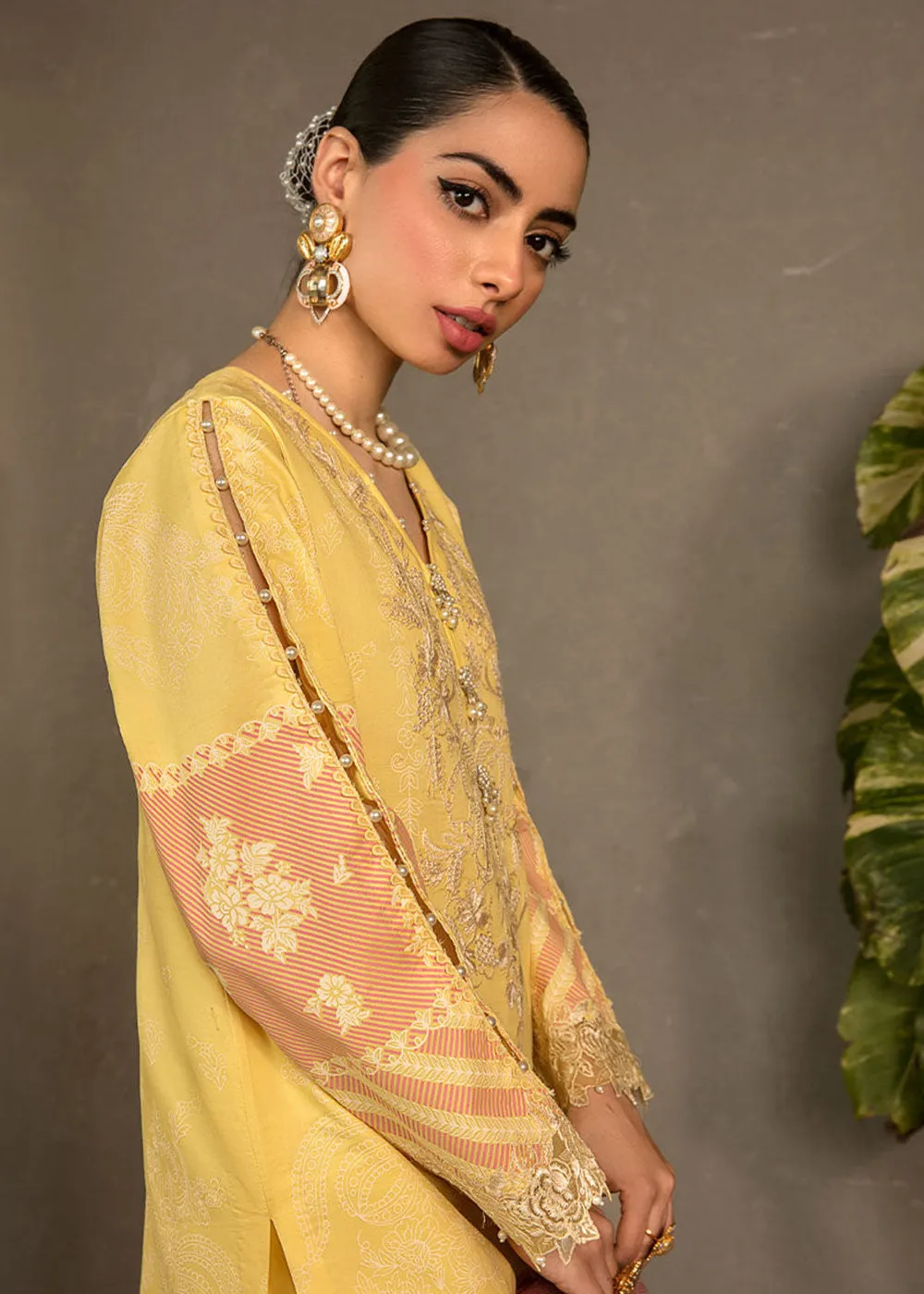 Yellow Luxury Lawn Suit | Rang Rasiya | Florence Lawn '23 | ZINNIA - D4